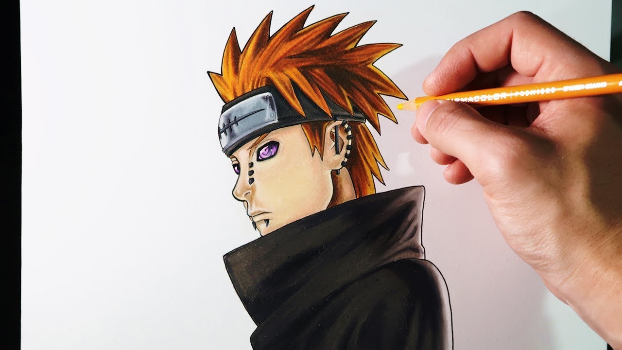 Cómo Dibujar a Pain de Naruto con lápices de colores | ArteMaster
