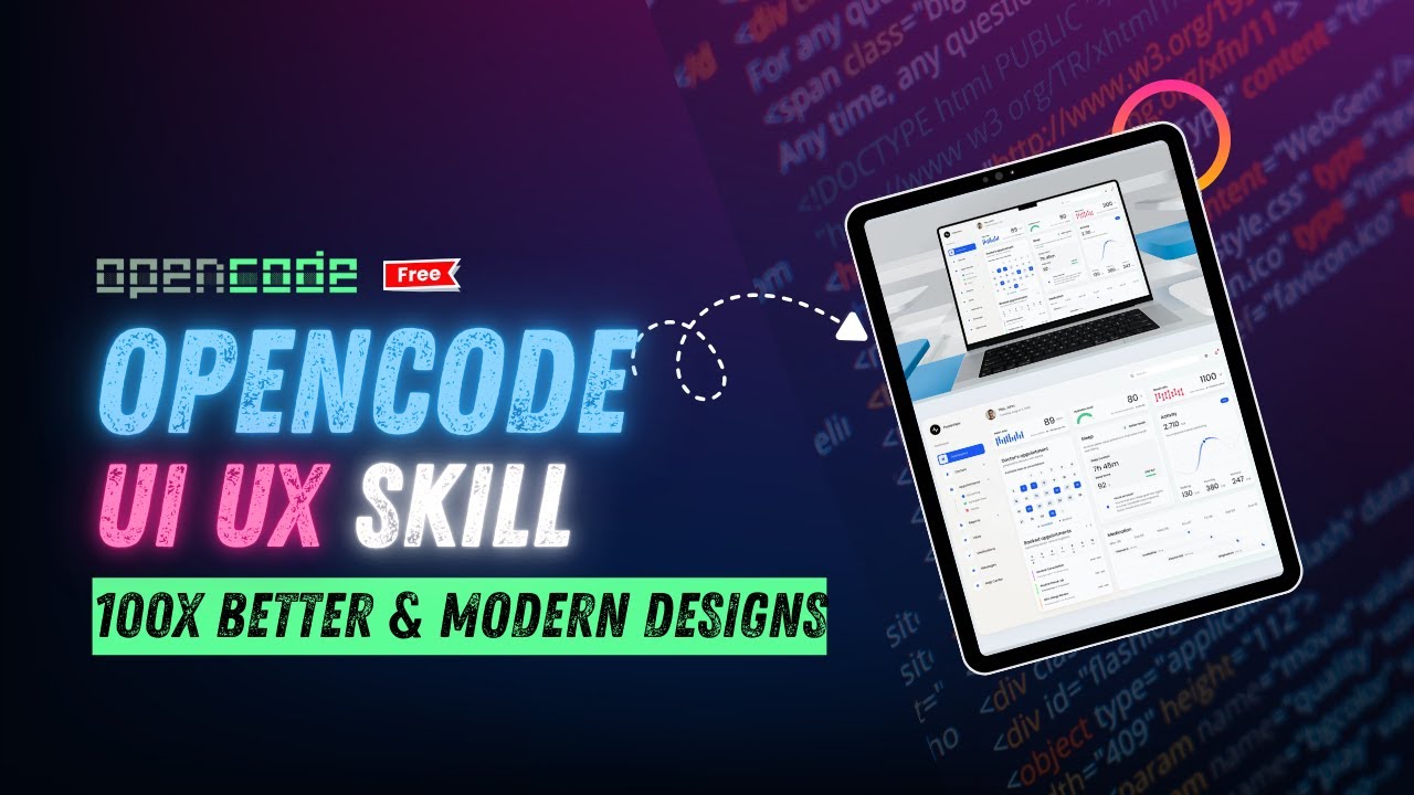 Навык работы с OpenCode UI/UX: Создавайте в 100 раз лучшие и современные дизайны (100% бесплатно)