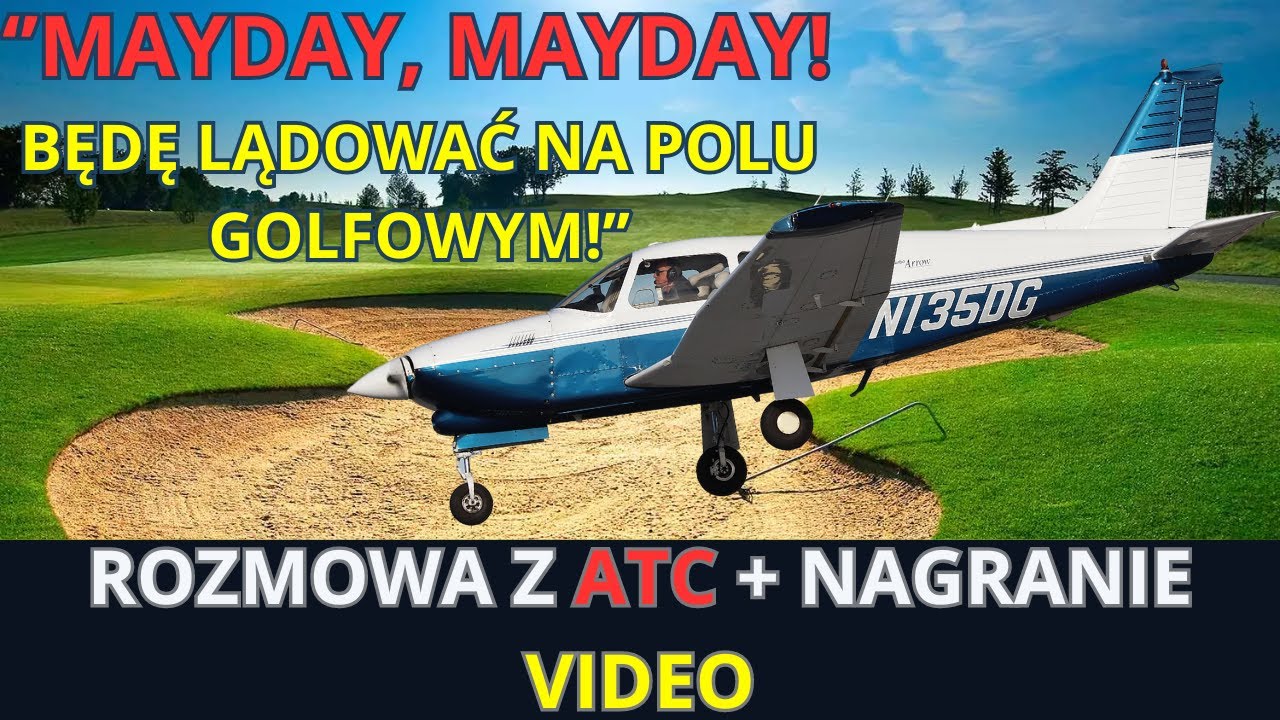 AWARIA SILNIKA I AWARYJNE LĄDOWANIE NA...POLU GOLFOWYM!