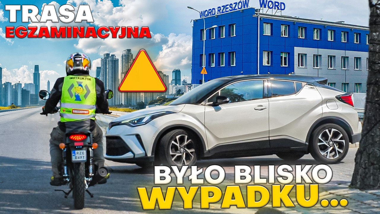 BYŁO BLISKO WYPADKU! - TRASA EGZAMINACYJNA Junak 908 - Prawo Jazdy kat. AM A1 A2 A B