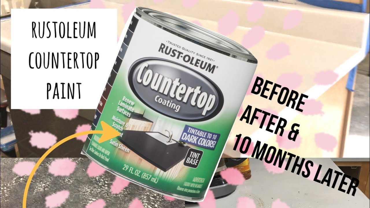 I PAINTED OUR COUNTERTOPS!! BEFORE AFTER AND 10 MONTH REVIEW | RUST-OLEUM COUNTERTOP PAINT LIGHT ASH