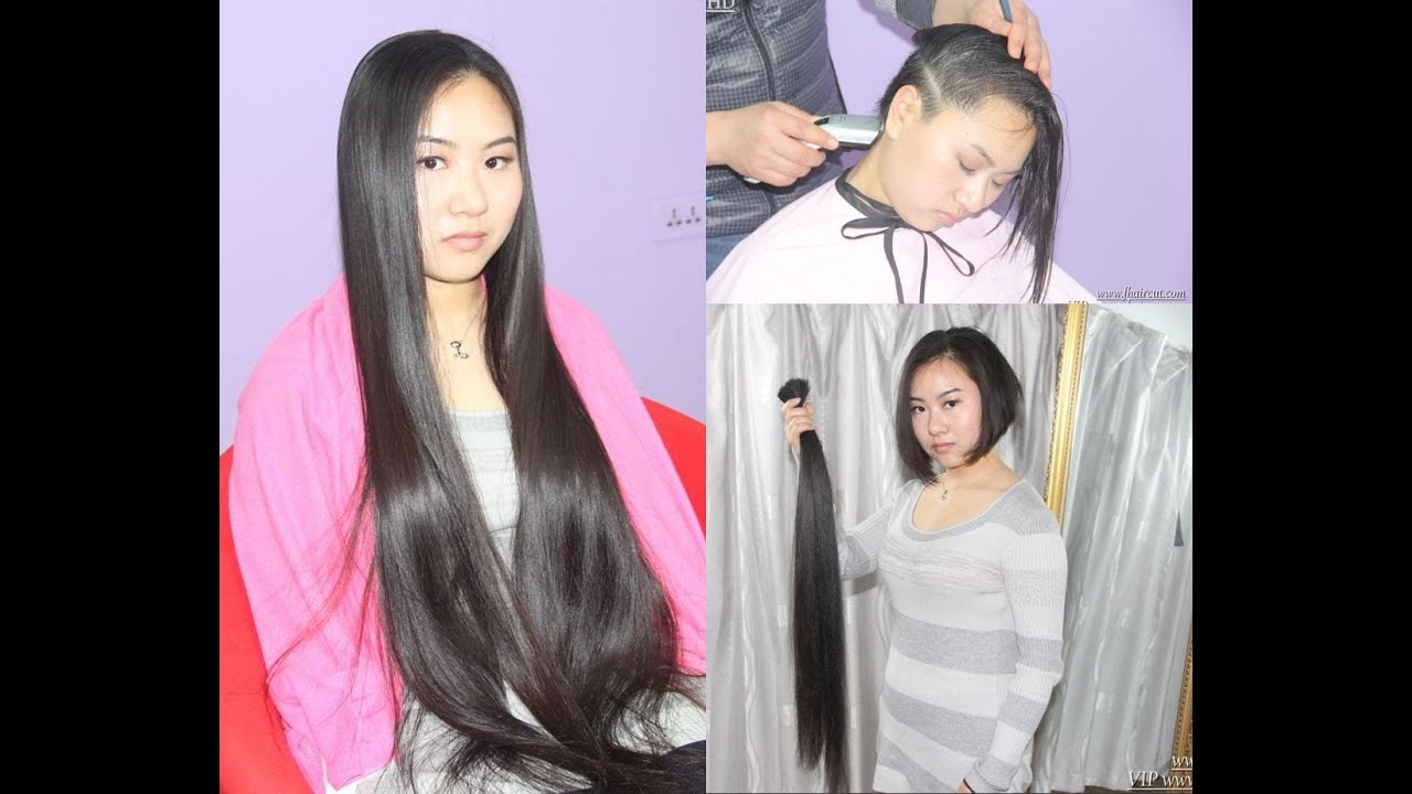 fhaircut- long haircut BOB headshave 坊主頭に剃る 剃光头  剪短发 短髪にする  perm hair 断发 Rasierten Kopf   Tête rasée