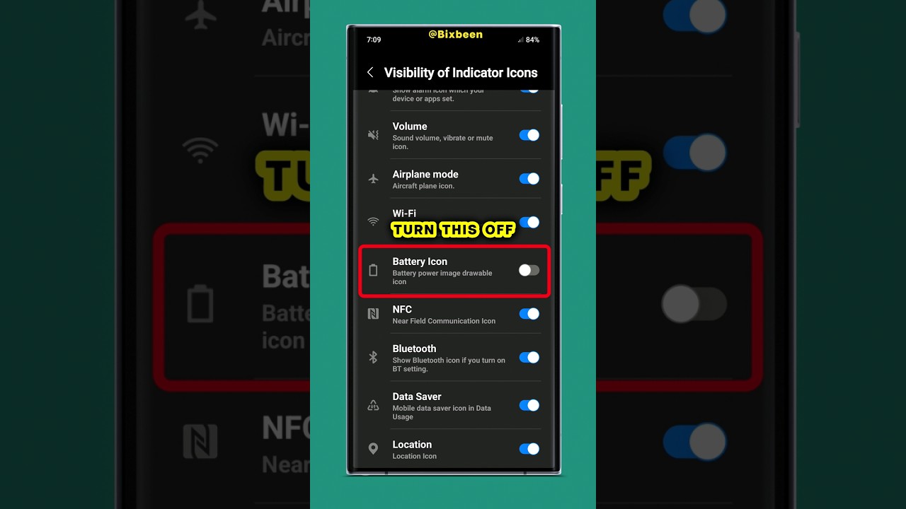 Hide Battery icon on Status bar | good lock quickstar