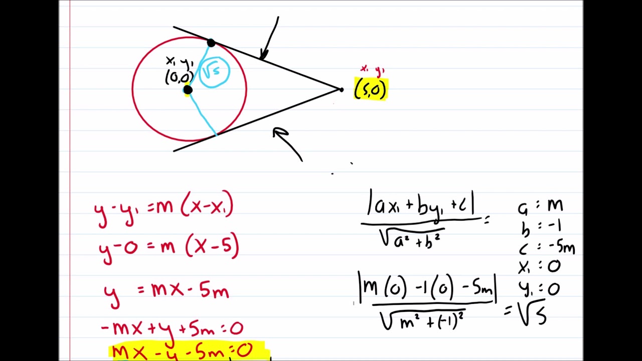 tangents to cirlces with given point outside the circle