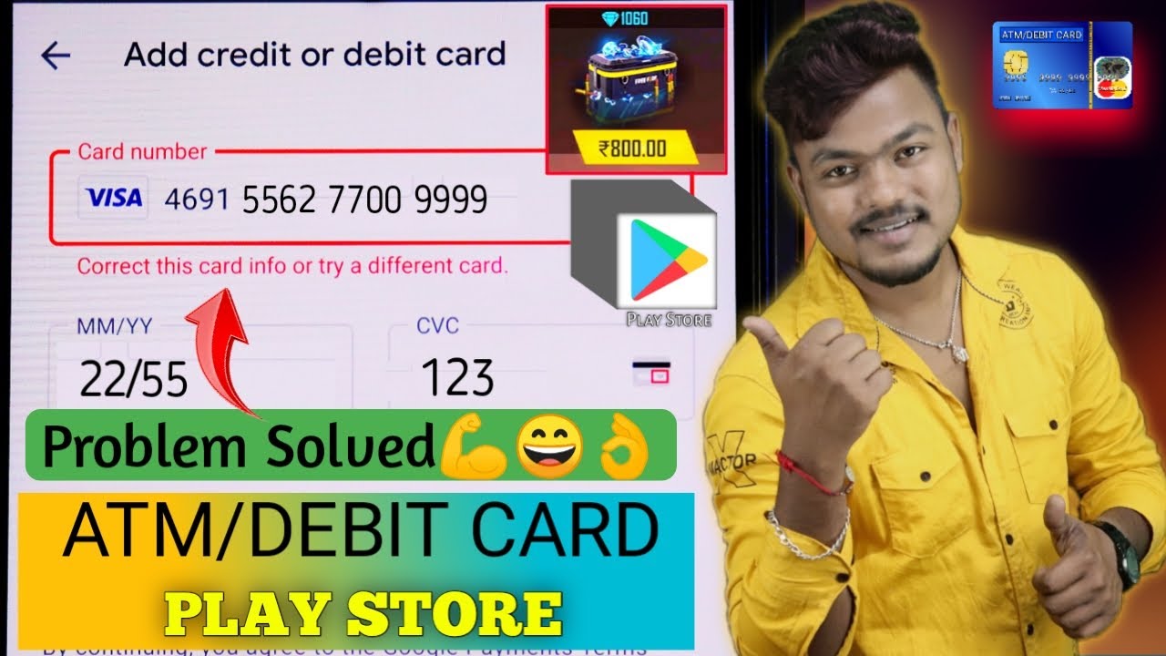 Correct This Card Info Or Try A Different Card | How To Add Atm Card In Play Store