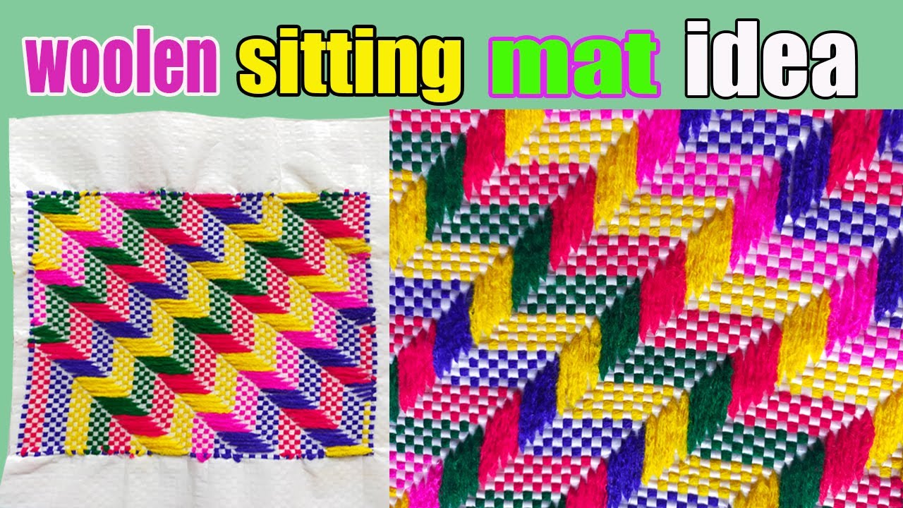 Woolen sitting mat idea/Sitting Mat Made With Plastic Sack/how to make  sitting mat/door mat/