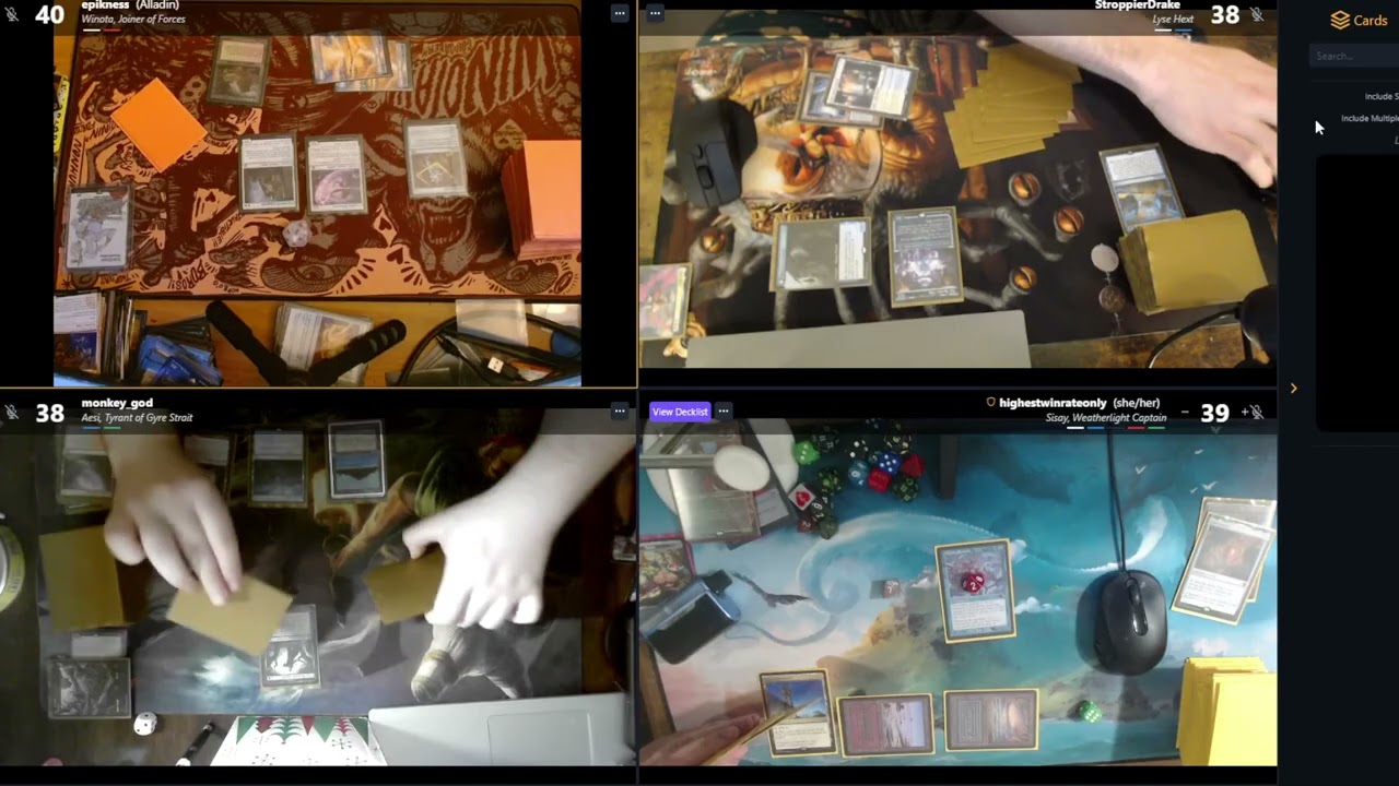 Feb Crit League Cedh: Winota vs Lyse vs Sisay vs Asei