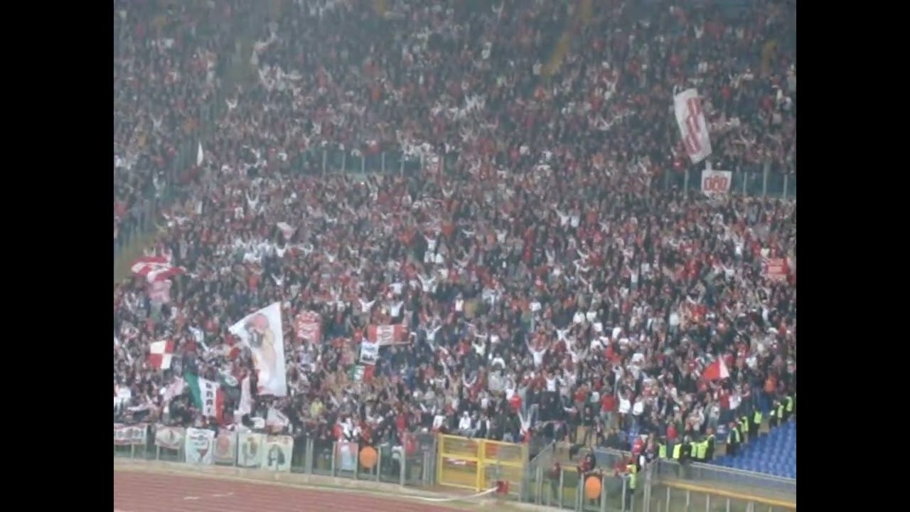 Roma - Bari 2009/2010 ultras Bari 12000 in trasferta - tifo settore ospiti - amarcord