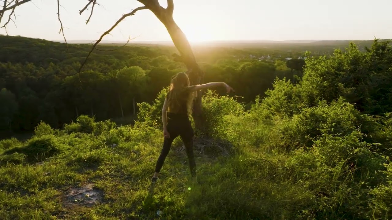 Danse au coucher du Soleil face &agrave; l'arbre-totem