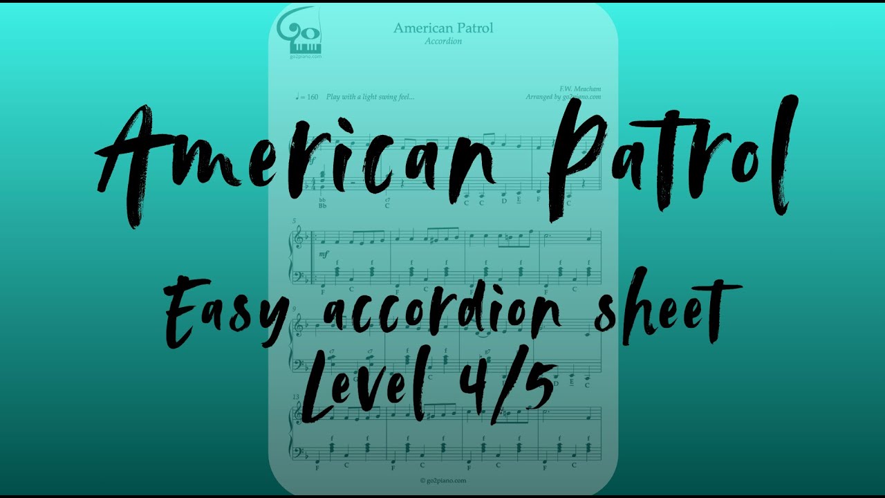 American Patrol SHEET MUSIC  / Accordion sheet music / Partition accordéon / Akkordeon Noten