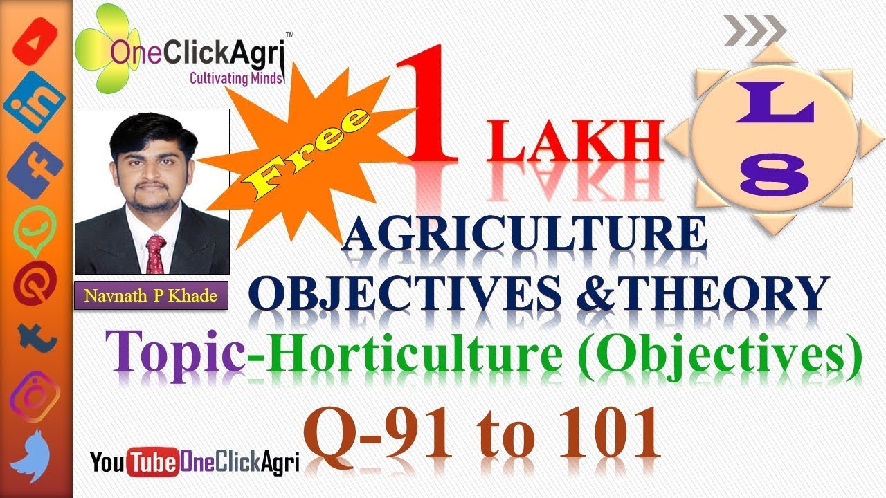 Horticulture Objectives / UPSC/ Agril. MPSC/ IBPS AO/SO/Clerk/ DRDO/ SRF