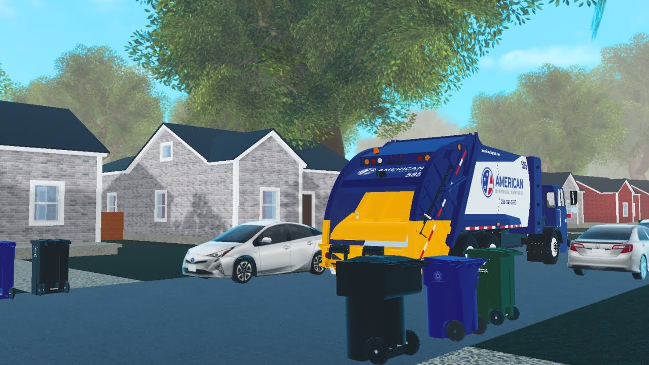 Roblox Garbage Trucks | American Disposal Autocar ACX McNeilus Rear Loader Garbage Truck on Recycle