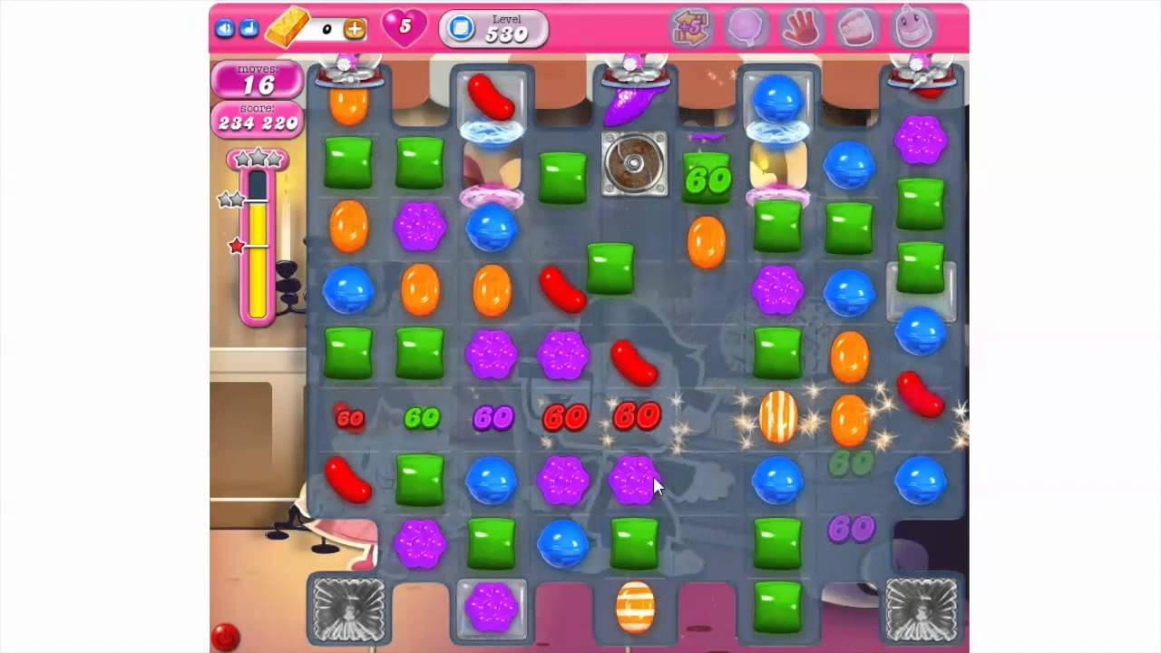 How to play Candy Crush Saga Level 530 - 3 stars - No booster