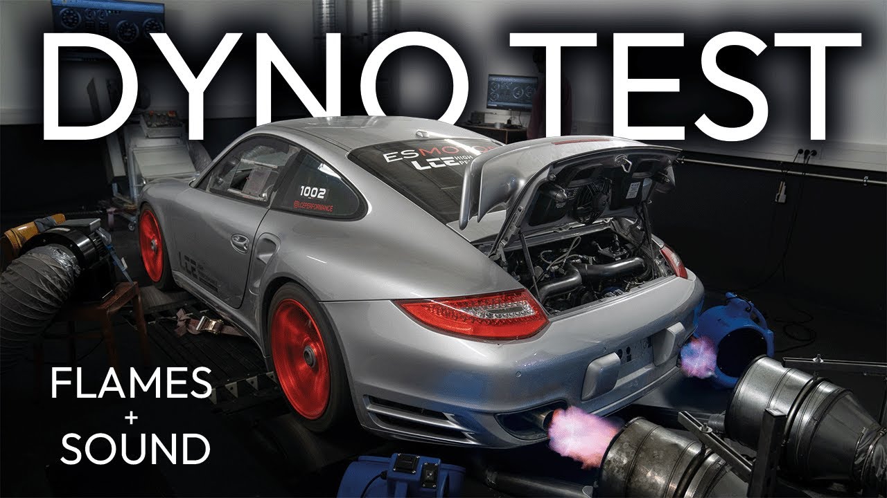 12XX+ WHP Porsche 997 on DYNO - FLAMES & ACCELERATION SOUND - ES Motor - LCE Performance
