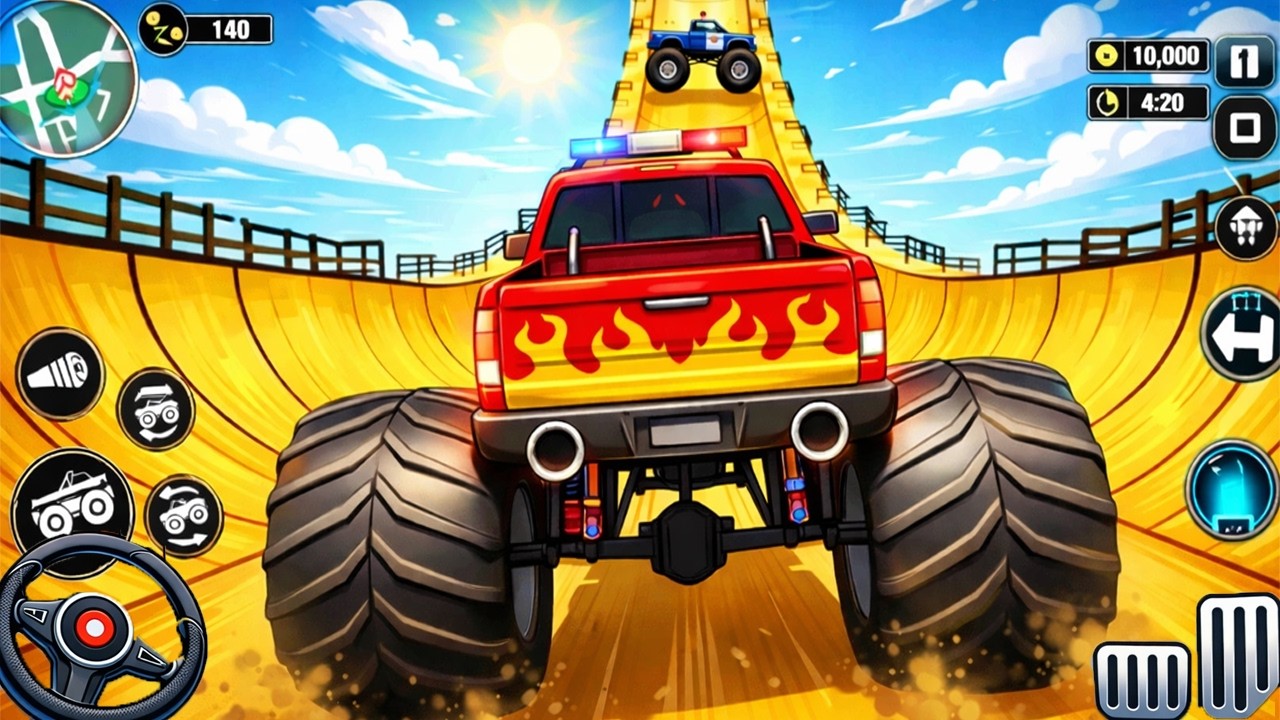 Insane Monster Truck Ramp Racing - Police Car Jumps Simulator Drive Race - Android Gameplay