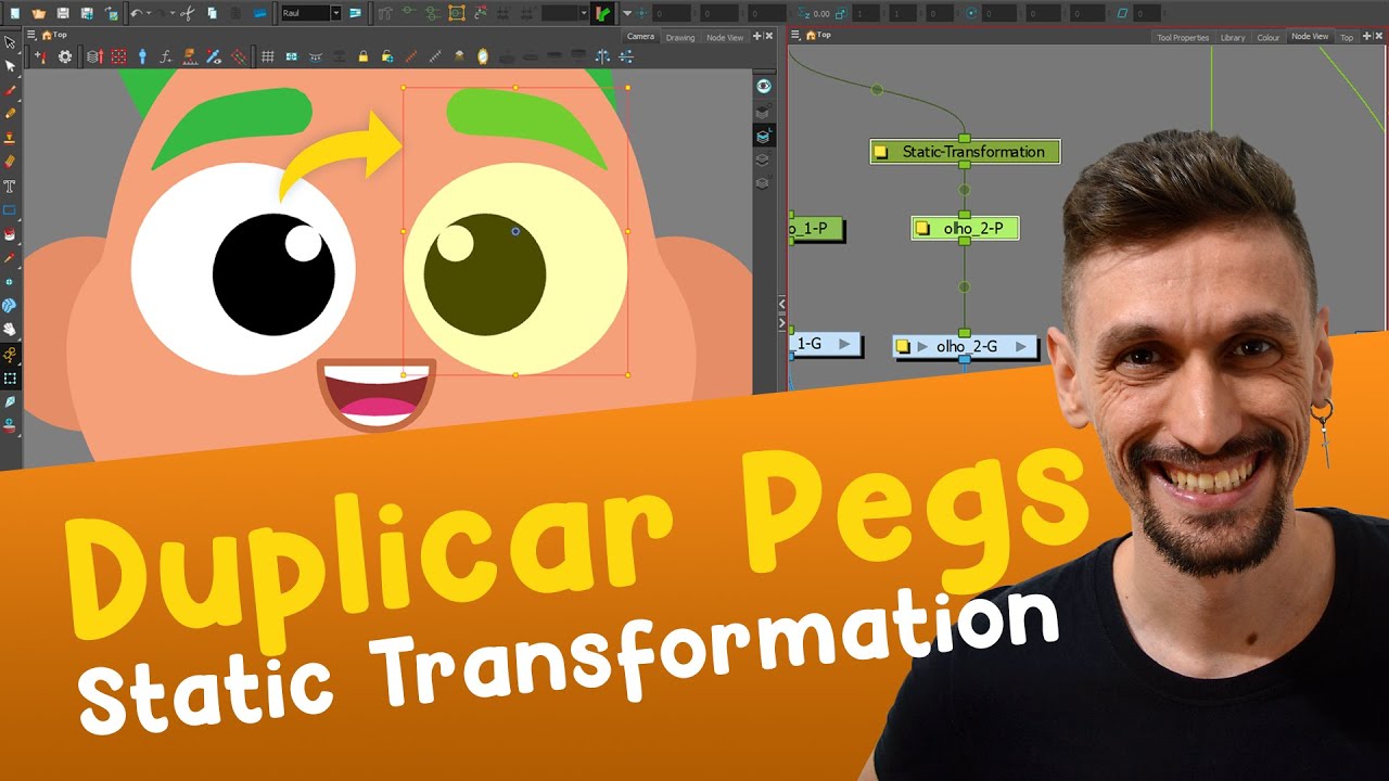 TOON BOOM HARMONY | Como duplicar pegs e grupos com animação independente (Static Transformation)