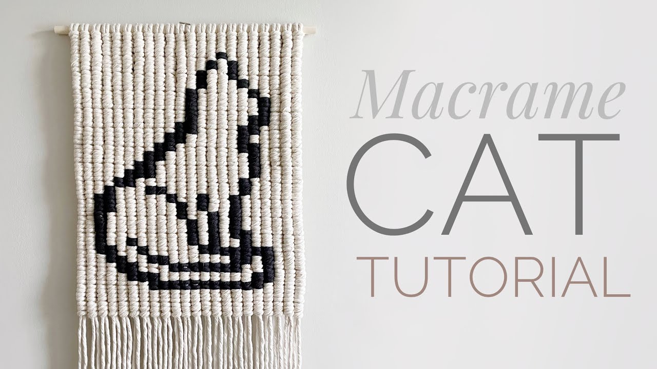 Кот в технике макраме своими руками | Пиксельное настенное украшение