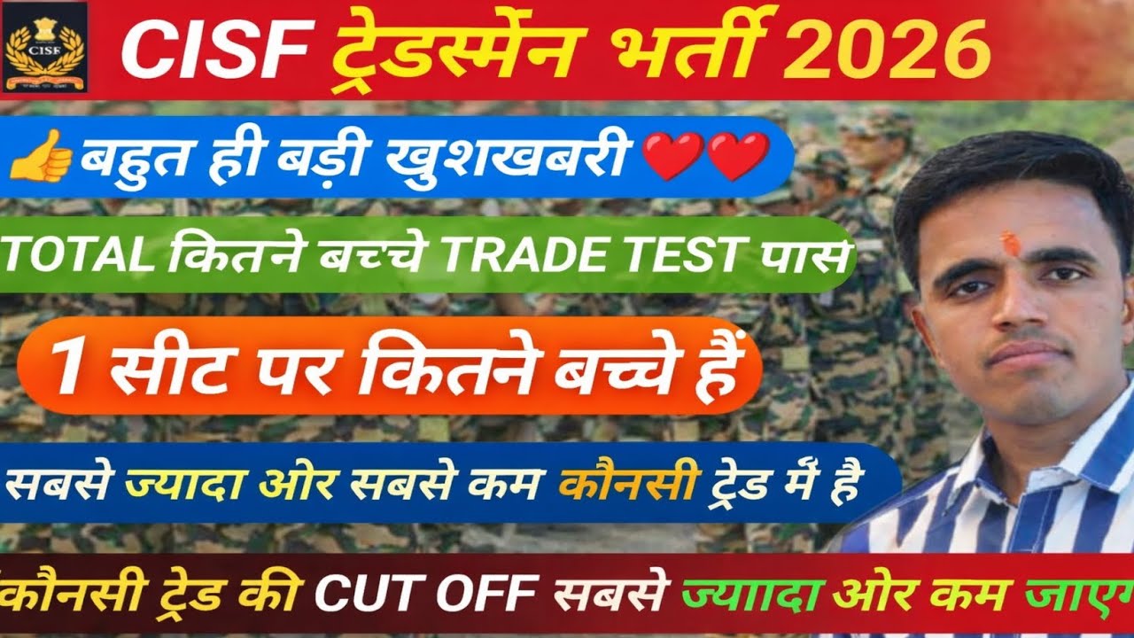 CISF TRADESMAN TRADE TOTAL कितने बच्चे PASS /CISFTRADESMAN EXAM DATE 20260#cisftrademanexamdate2025