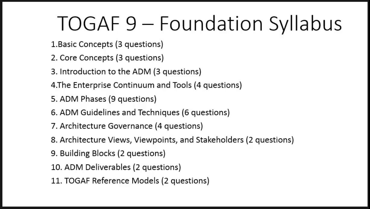 TOGAF 9 - Syllabus Introduction