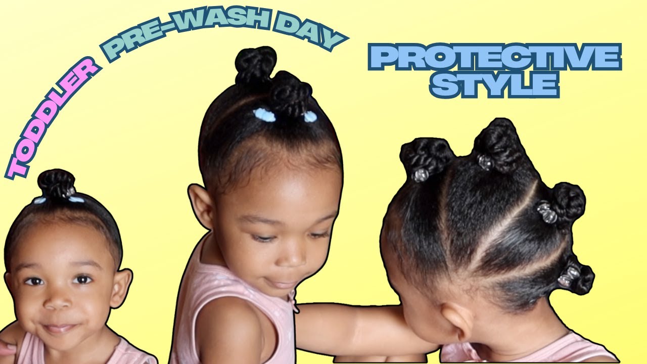 Simple Toddler Hairstyle on Dirty Hair // Pre-Wash Day **NO TALKING** #protectivestyles #toddlers