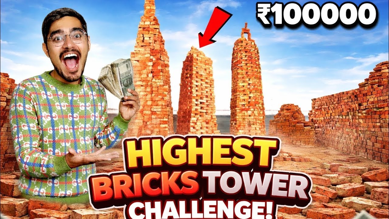 Crazy XYZ New Video :“सब टूट गया लेकिन जीत एक लाख की 😱🔥 | Highest Brick Tower Challenge”