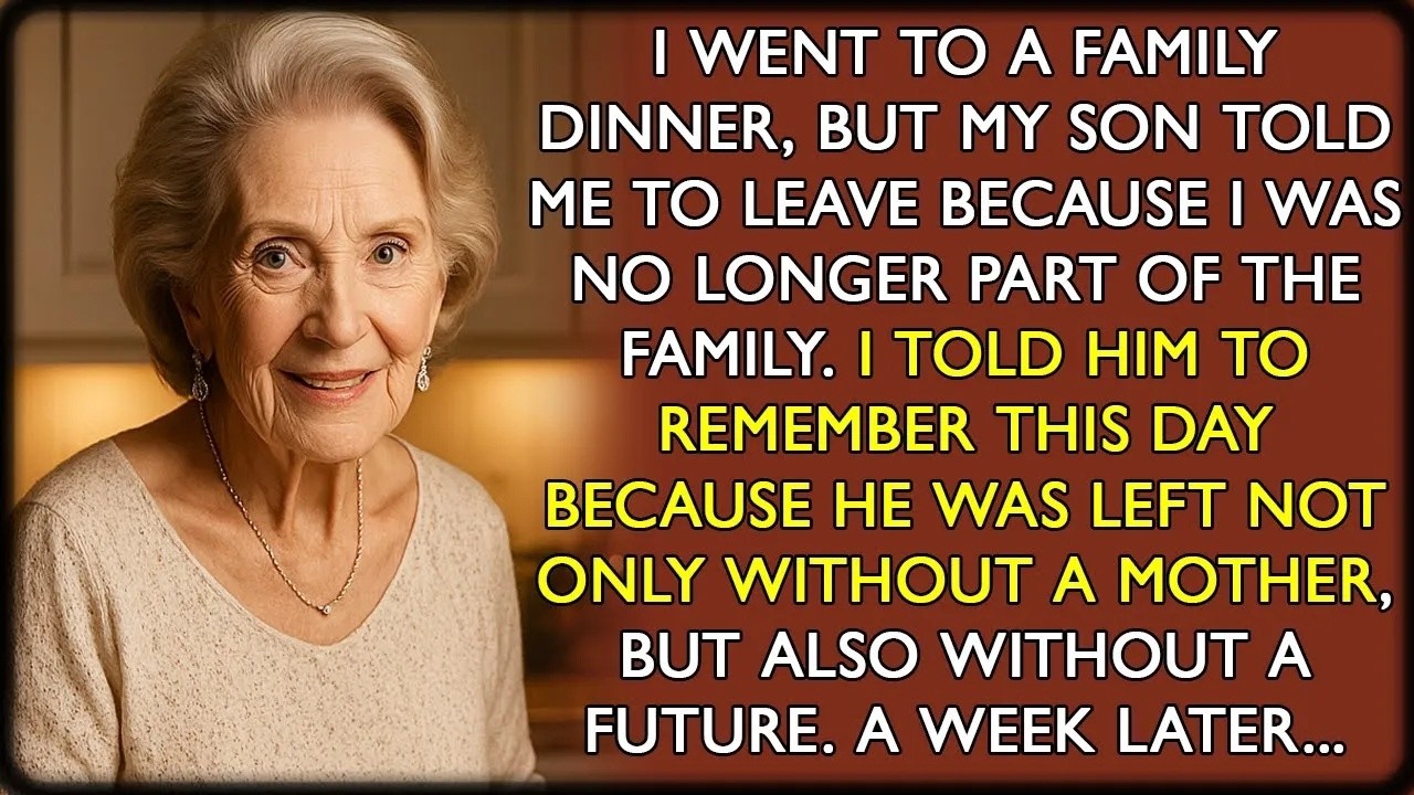 Before a Family Dinner, My Son Told Me to Leave – I No Part of the Family, and He Had No Future