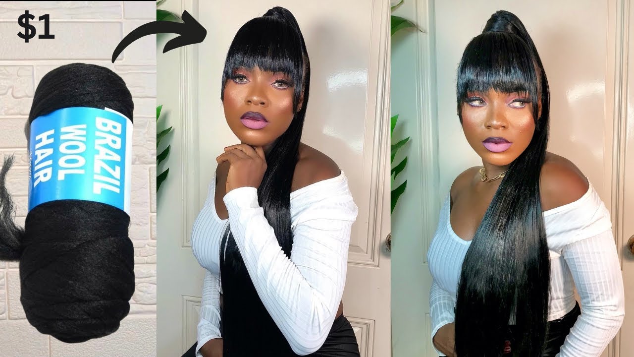 Omg 😳 Brazilian Wool did this?🔥 bone straight pony with Brazilian Wool