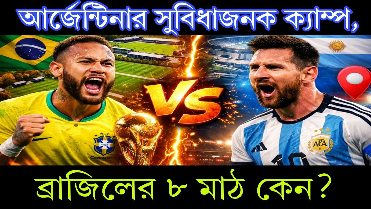 বিশ্বকাপের আগে বড় চমক! আর্জেন্টিনার সুবিধাজনক ক্যাম্প, ব্রাজিলের ৮ মাঠ কেন?