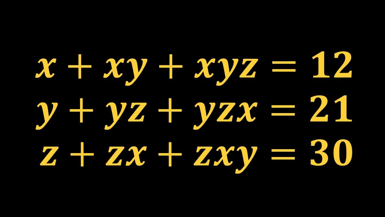 A Nice System of Equations | Math Olympiad | Algebra