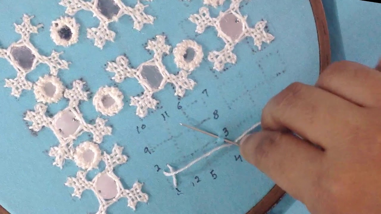 Hand Embroidery : Sindhi Tanka with Mirror work | Full TUTORIAL