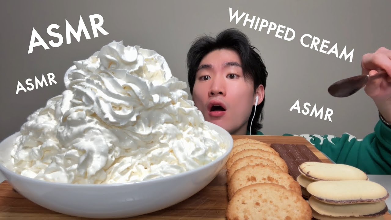 ASMR Whipped Cream (Mukbang Eating Sounds)