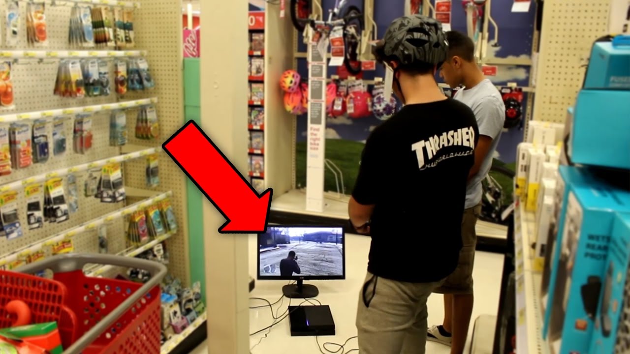 PLAYING GTA 5 IN TARGET! (YOU WONT BELIEVE WHAT HAPPENS)