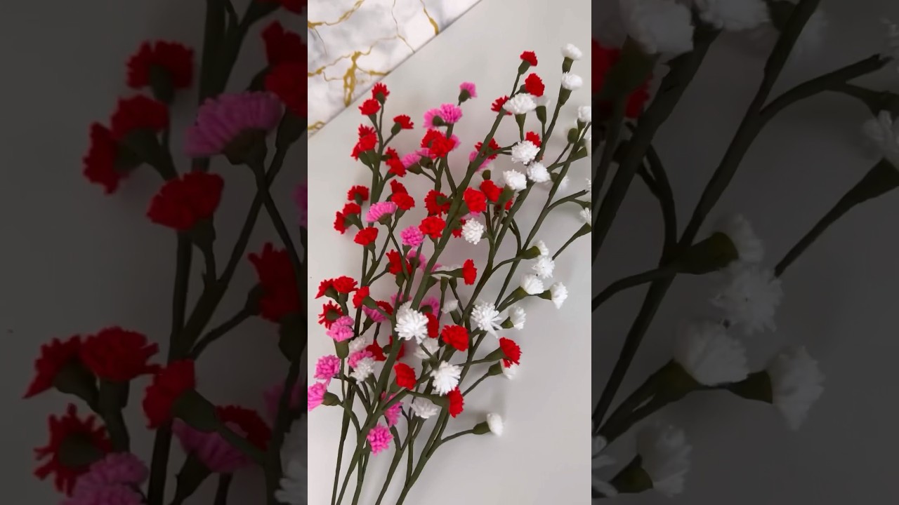 Making flowers at home with wool #woolencraft #flowermakingtutorial #homecrafting #craftideas #diy