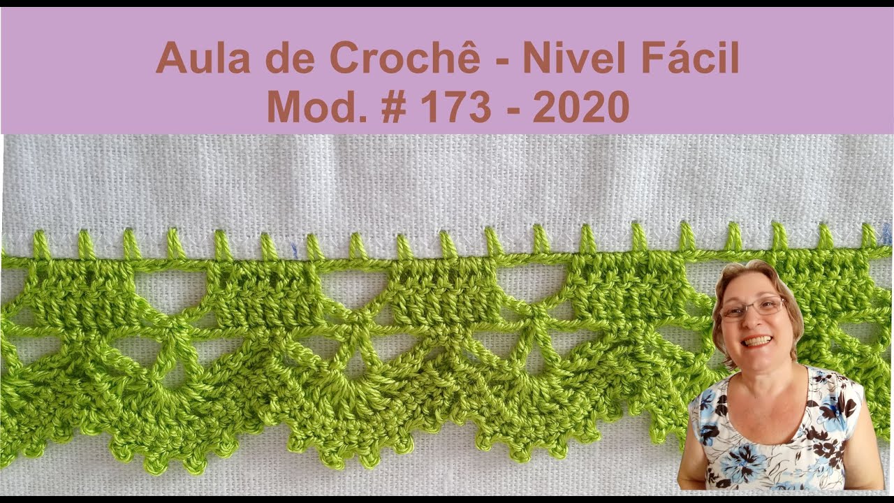 Bico em crochê para Panos de Prato para Iniciantes - Nível Fácil - Mod. #173 - Aula de Crochê