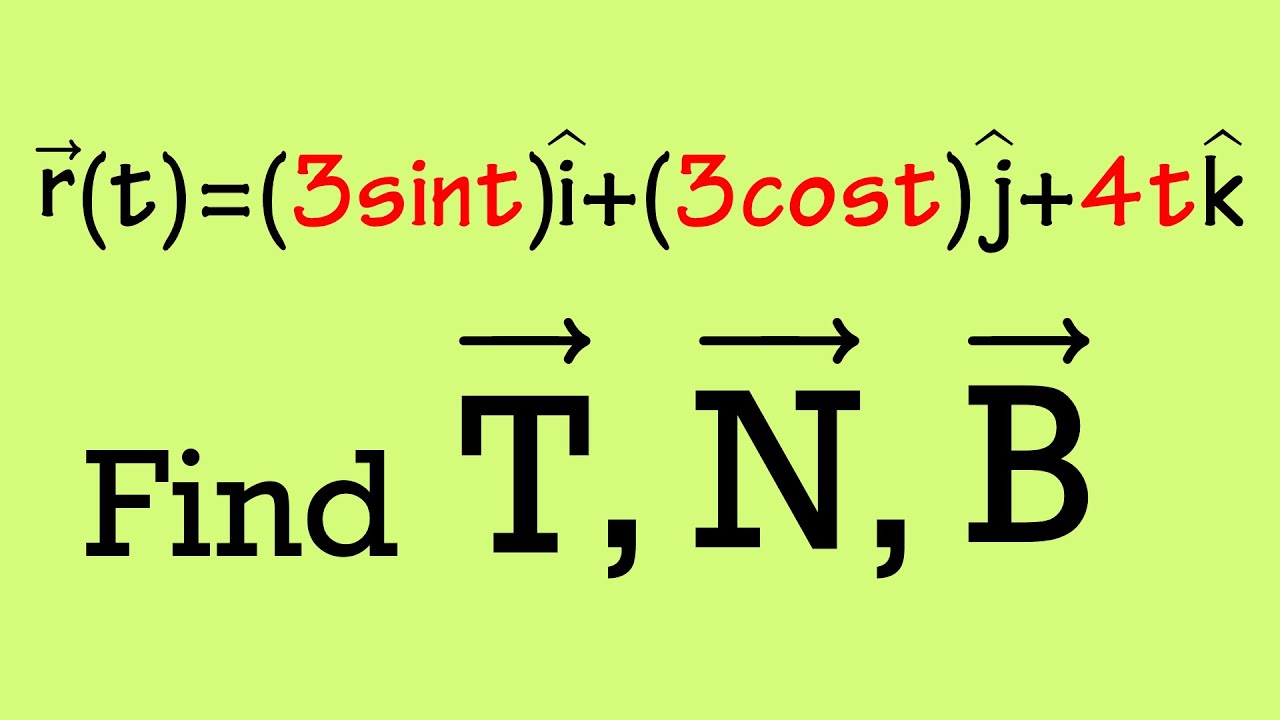 Finding the unit tangent, unit normal, and the unit binormal vectors to a helix (calculus 3)
