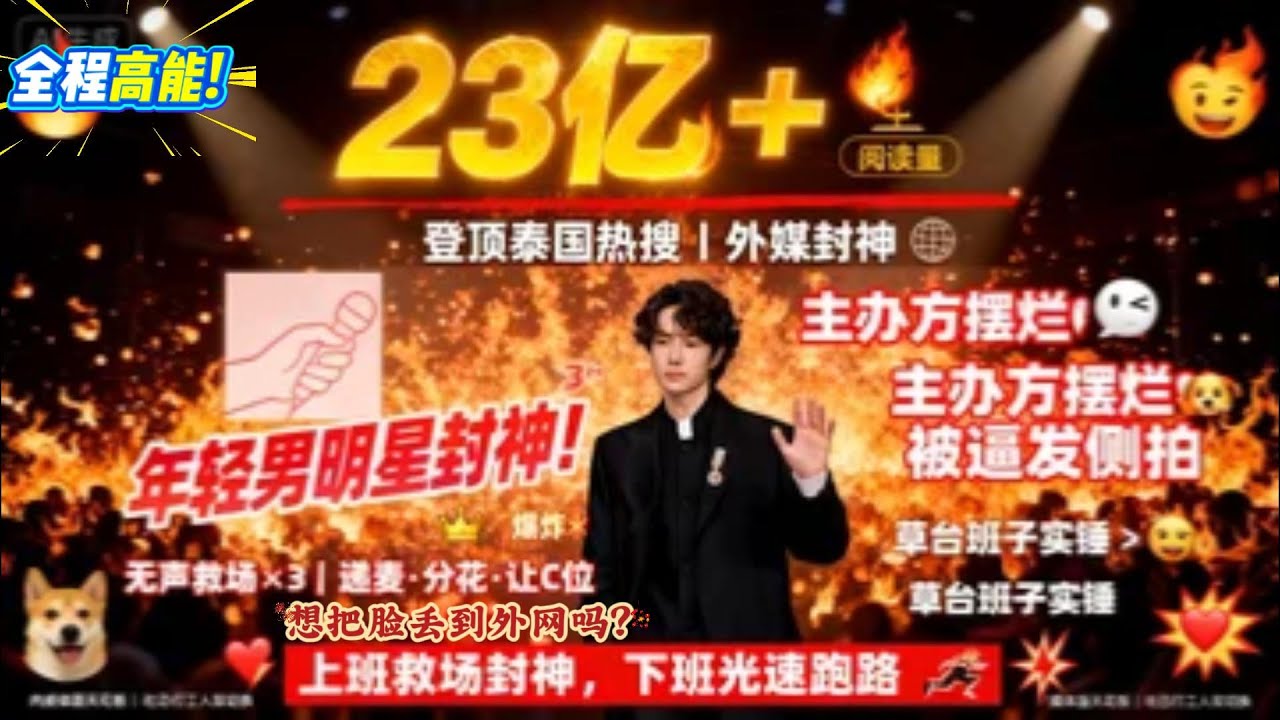内娱活人！王一博三次无声救场，外媒都追着夸中国式体面✅笑不活了🤣 王一博凭一己之力救场，主办方摆烂被逼到发侧拍！#王一博
