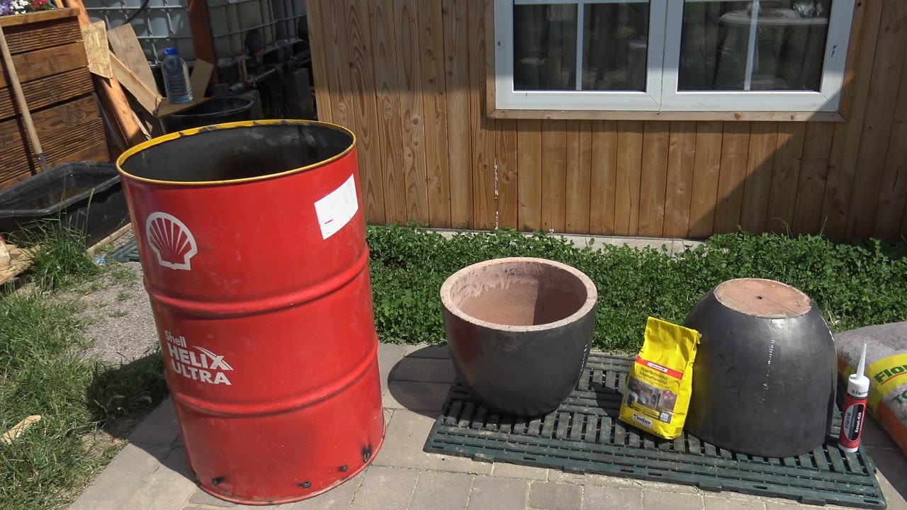 Тандыр из Бочки и цветочных горшков.  Tandoori grill from a barrel and flower pots  selfmade...