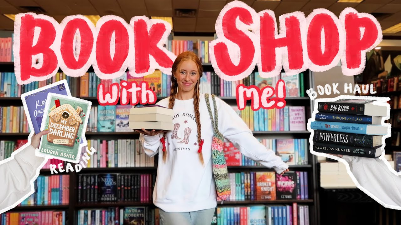 COME BOOK SHOPPING WITH ME!! + book haul, reading, & winter book recs💗📖