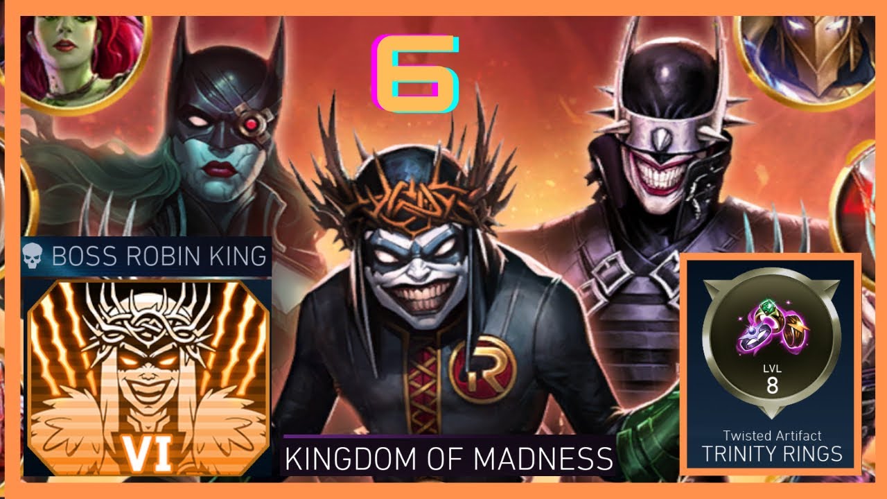 INJUSTICE 2 MOBILE - HEROIC 6 - KINGDOM OF MADNESS - BOSS ROBIN KING Solo Raid