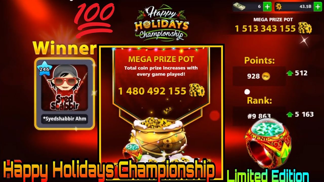 8 Ball Pool - Happy Holidays Championship - Indirect and Direct Gameplay