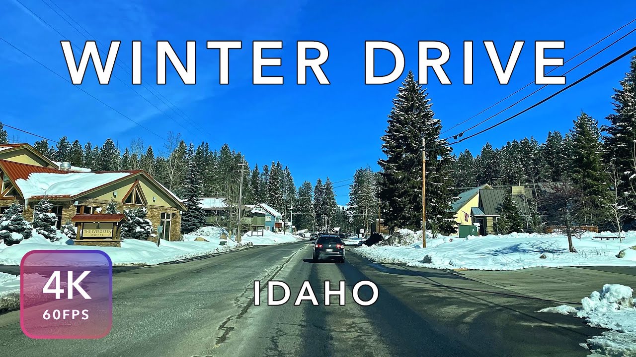 Winter Idaho Scenic Drive | Ambient Driving Sound 4K