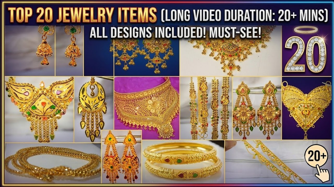 Top 20 jewellery item design// 20 রকম জুয়েলারি কাজের ডিজাইন।