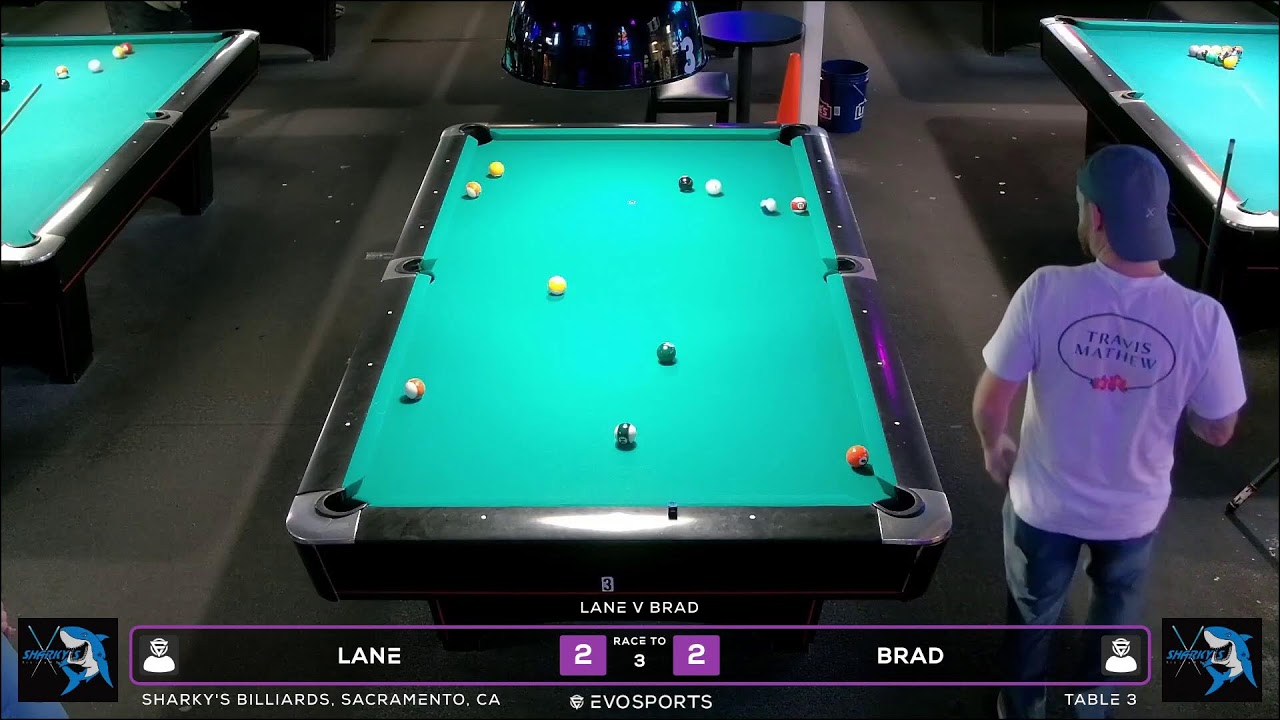 LANE  vs BRAD - SHARKY'S BILLIARDS - TABLE 3 | EvoSports