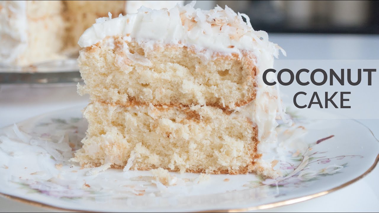 LIGHT and FLUFFY COCONUT Cake with SMOOTH cream cheese frosting