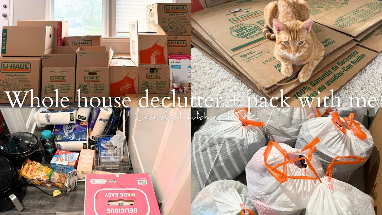 Moving vlog | Part 2: whole house declutter + pack with me to move into our new home!