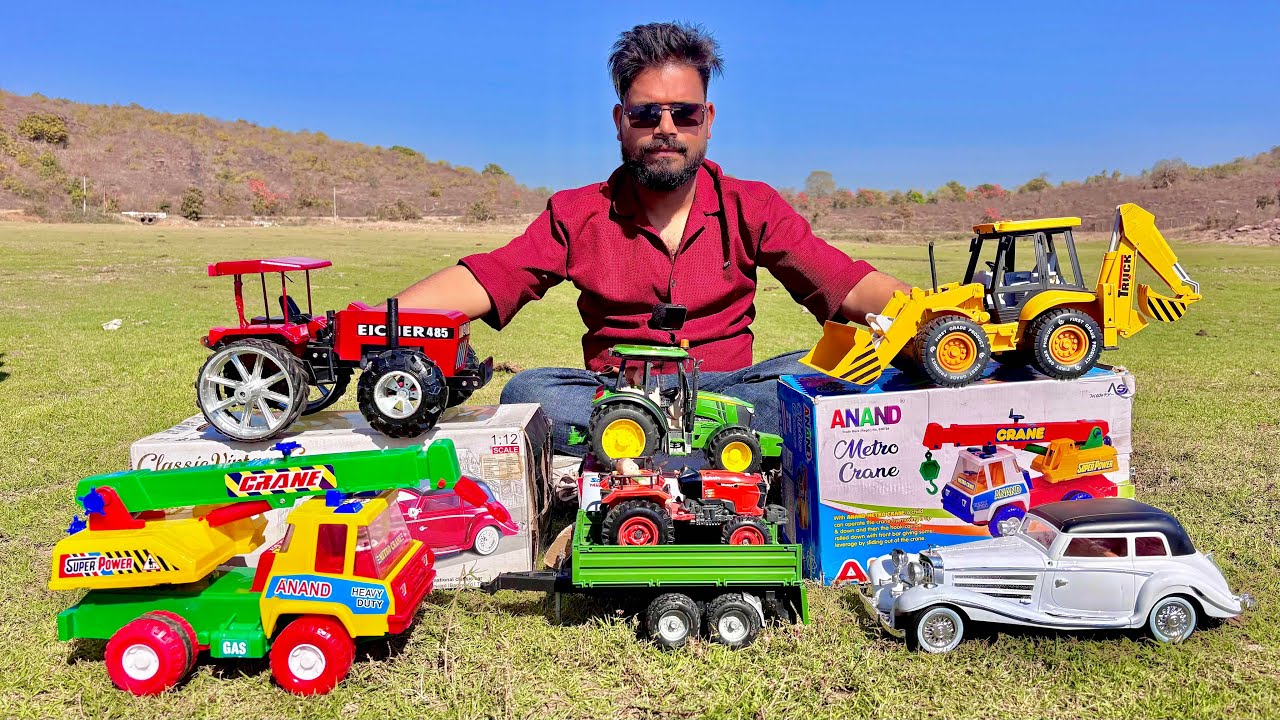 Remote Control Die Cast Vehicles Unboxing |Tractor Eicher,JCB Backhoe Loader,Racing Car Water Tanker