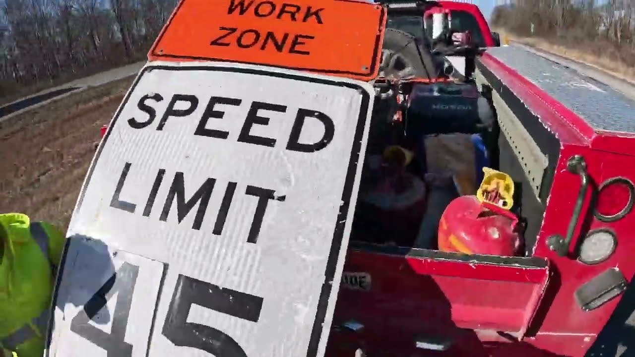 Changing Traffic Control Around on Highway - Road Construction