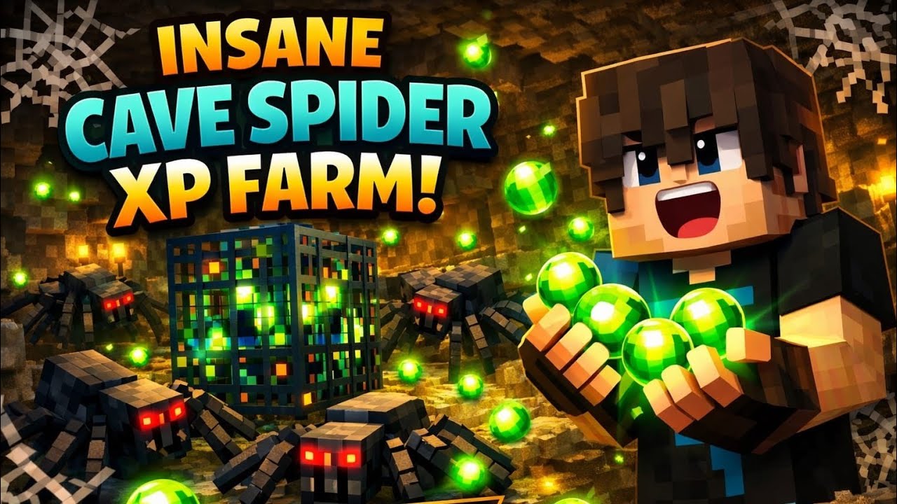 INSANE Cave Spider XP Farm in Minecraft 😱 | Unlimited XP Trick! In MCFLEET