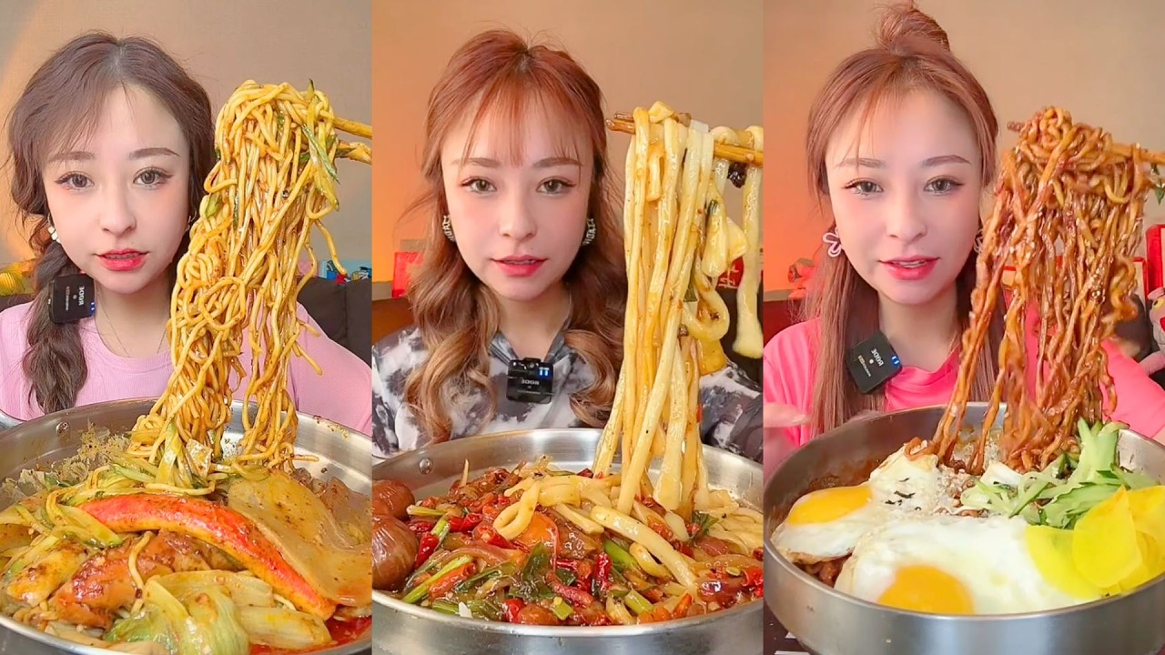 Seafood Noodles, Chili Flat Noodles & Egg Topped Spicy Noodles
