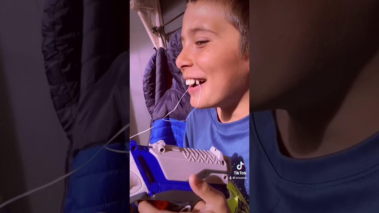 Pulling tooth with a nerf gun